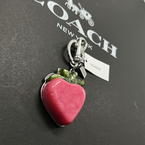 NWT Coachtopia Coach Strawberry Bag Charm Fruit 70% Recycled Resin FOB Keychain - Picture 10 of 15